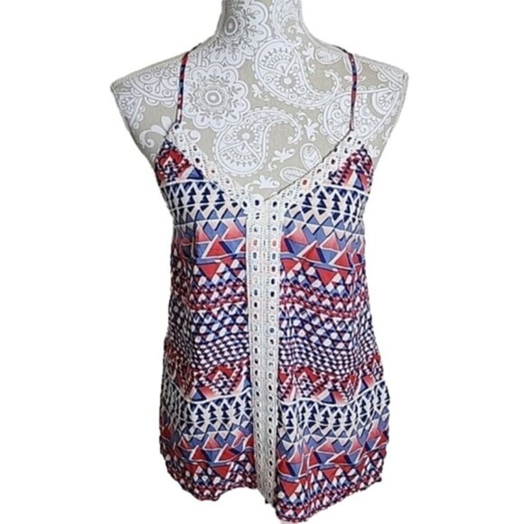 Lucky Brand Halter Top Embroidered Crocheted Lace Strap NWT Women's Small - Picture 1 of 7